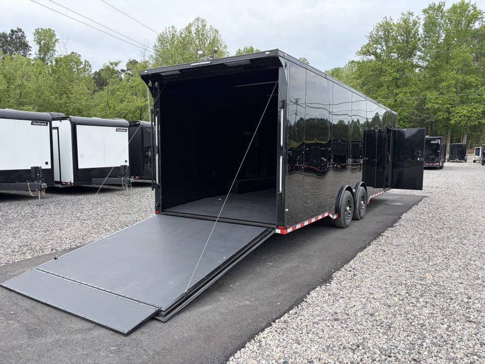 New 2026 Spartan 28' "Pro-Series" - BATHROOM Race Trailer, PolyCor, 7'4" Interior, 14K GVWR Torsion Spread Axles, A/C, Rubber Coin PKG