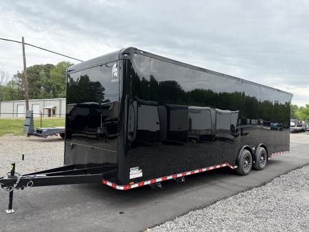 New 2026 Spartan 28' "Pro-Series" - BATHROOM Race Trailer, PolyCor, 7'4" Interior, 14K GVWR Torsion Spread Axles, A/C, Rubber Coin PKG
