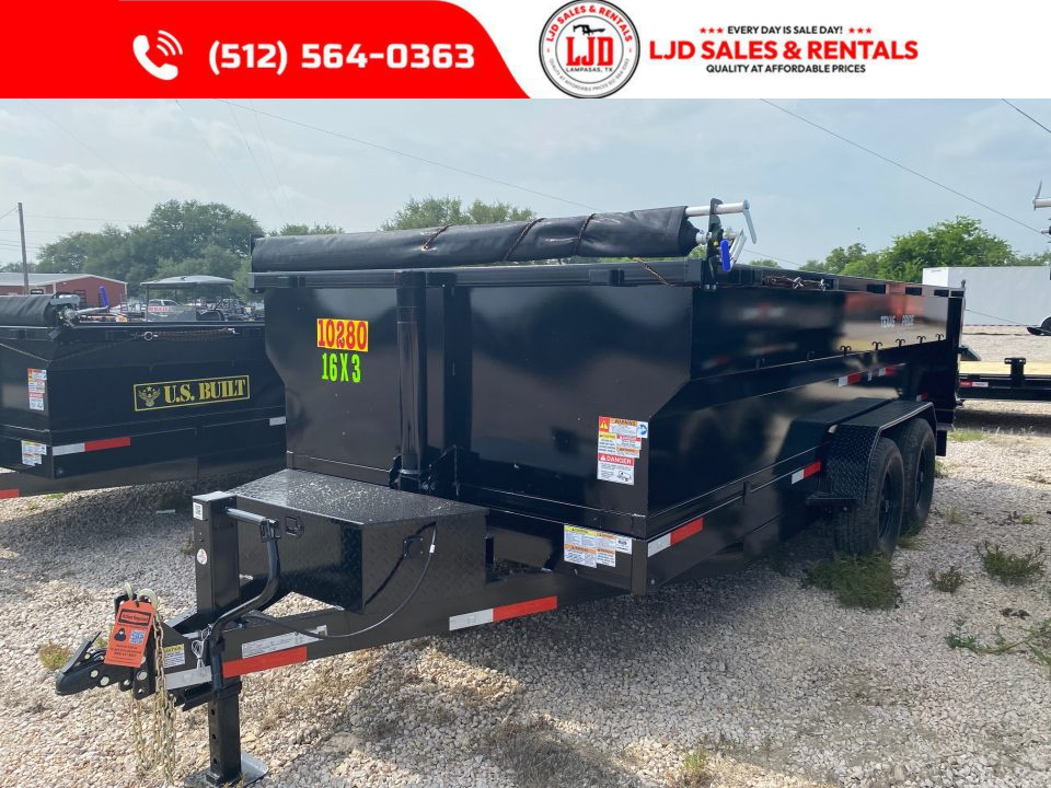 New 2026 Texas Pride -Tarp - 16'x3' Dump Trailer- Ramps - 3/16" Floor