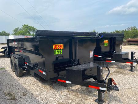 New 2026 Texas Pride -Tarp - 16'x3' Dump Trailer- Ramps - 3/16  Floor