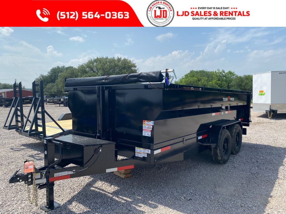 New 2026 Texas Pride -Tarp - 16'x3' - Dump Trailer- Ramps - 3/16" Floor