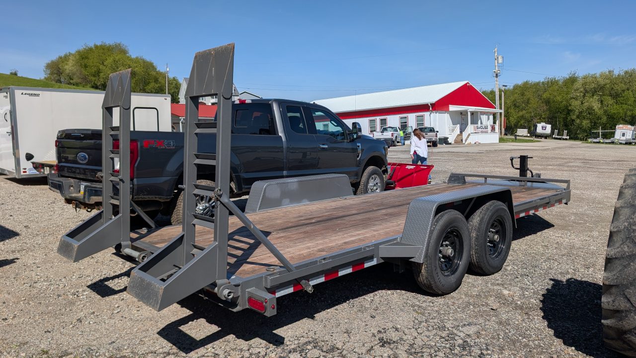 Used 2025 BWise 20' HD Lo Pro Equipment Hauler w/ 5' Ladder Ramps