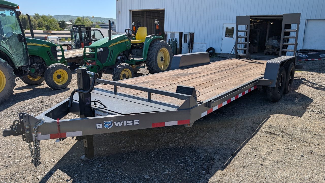 Used 2025 BWise 20' HD Lo Pro Equipment Hauler w/ 5' Ladder Ramps