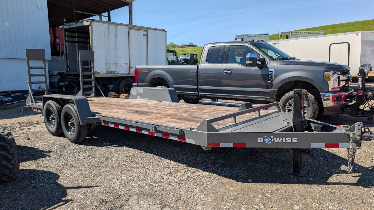 Used 2025 BWise 20' HD Lo Pro Equipment Hauler w/ 5' Ladder Ramps