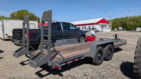 Used 2025 BWise 20' HD Lo Pro Equipment Hauler w/ 5' Ladder Ramps