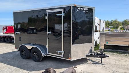 New 2026 Homesteader 7x12 Tandem Intrepid V-Nose Cargo Trailer w/ Barn Doors