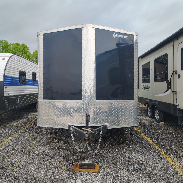 Used 2024 Arising 8.5x16 TA, 7' interior height , 52k axles, .030 exterior, 52k axles, Spare tire included Cargo / Enclosed Trailer