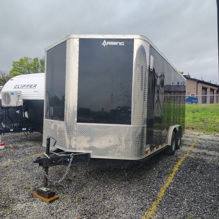 Used 2024 Arising 8.5x16 TA, 7' interior height , 52k axles, .030 exterior, 52k axles, Spare tire included Cargo / Enclosed Trailer