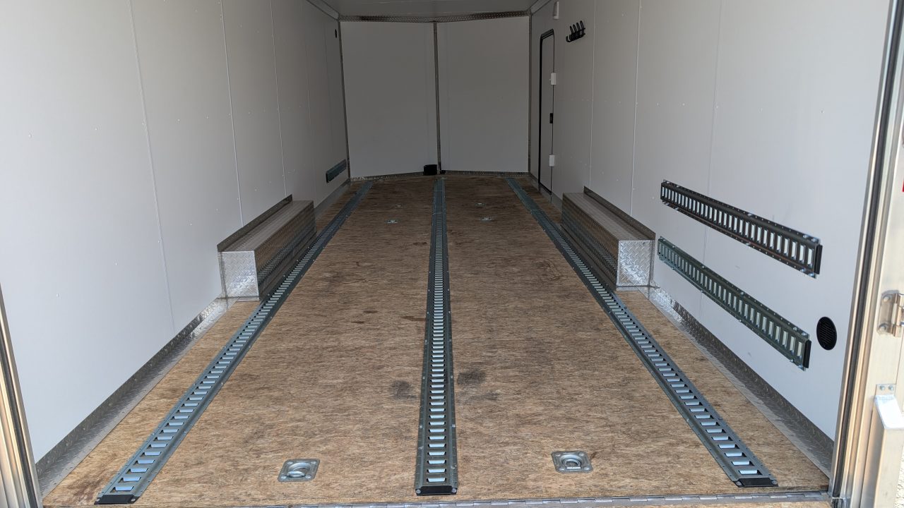 Used 2025 Legend 8.5 x 24 + 2' V Thunder Car Hauler w/ Ramp Door (84" Interior)