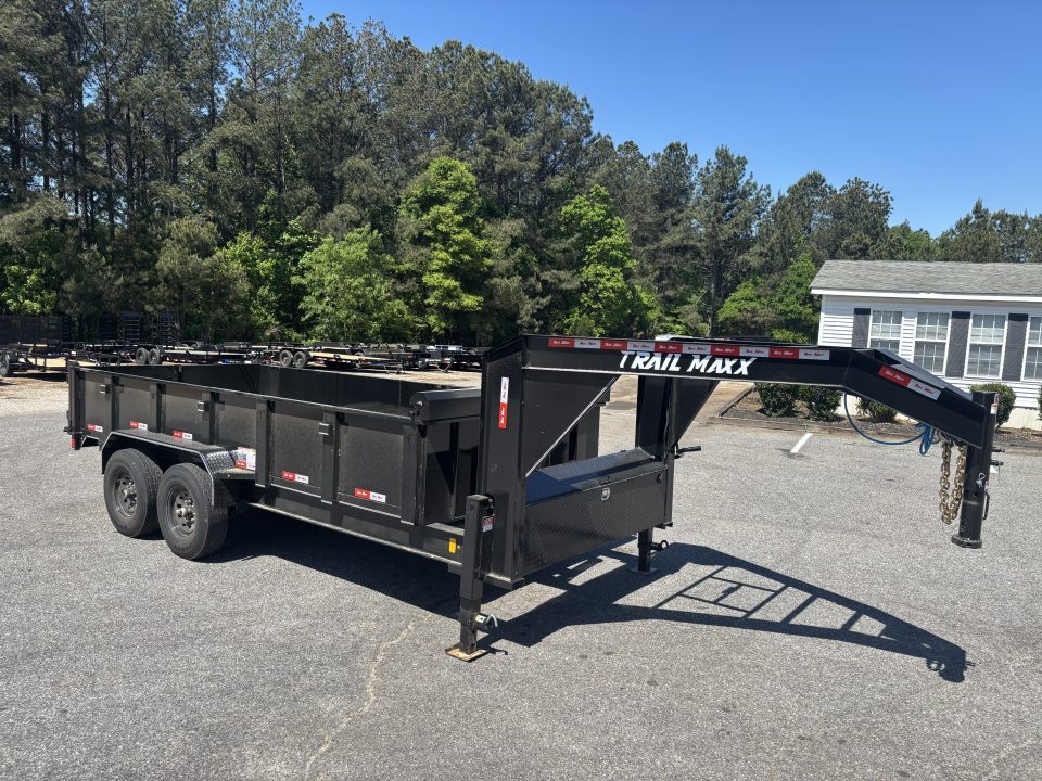 New 2026 Trail Maxx 83x16 TELESCOPIC CYLINDER 14K GVWR GOOSENECK Dump Trailer