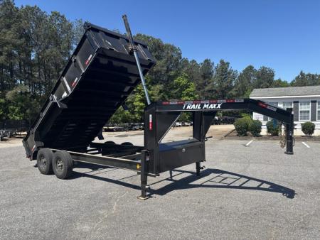 New 2026 Trail Maxx 83x16 TELESCOPIC CYLINDER 14K GVWR GOOSENECK Dump Trailer