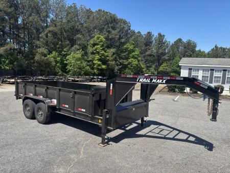 New 2026 Trail Maxx 83x16 TELESCOPIC CYLINDER 14K GVWR GOOSENECK Dump Trailer