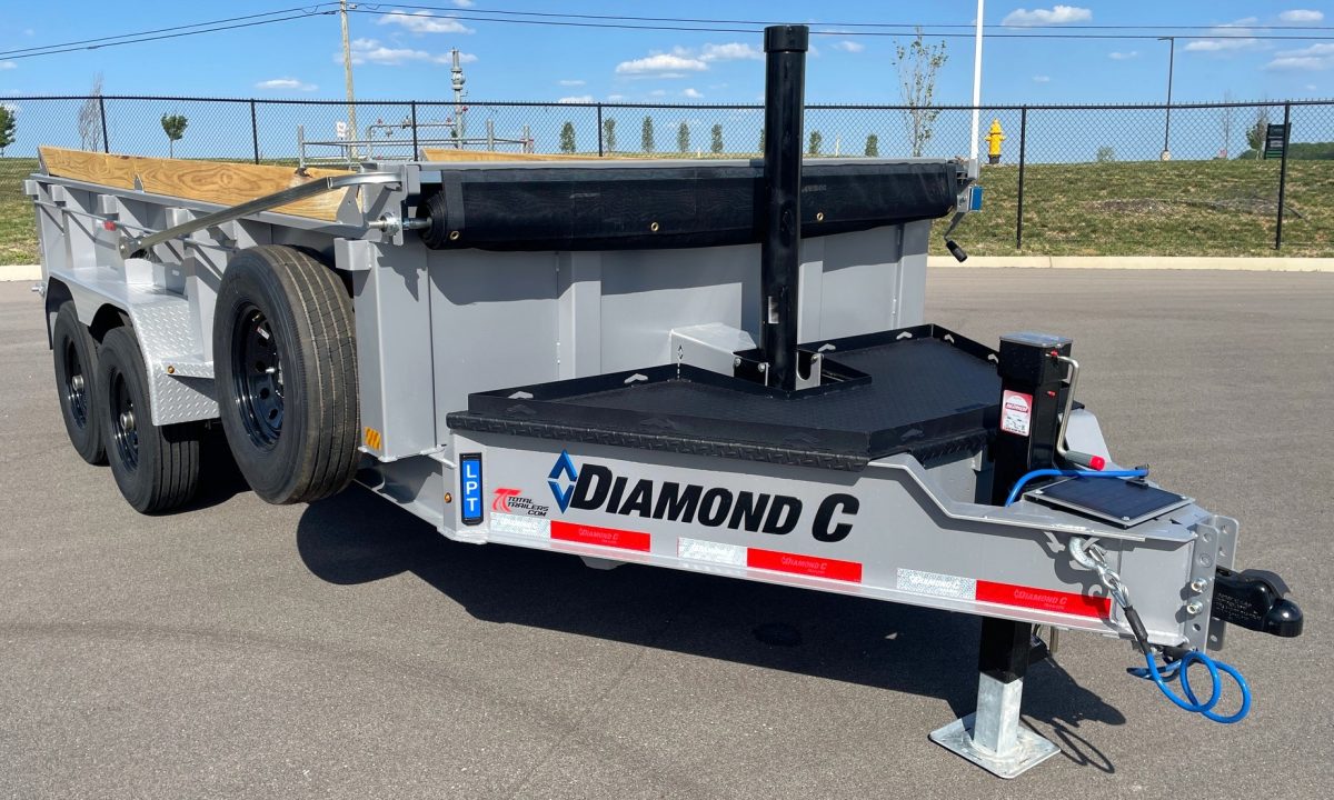New Diamond C 14' LPT 207 Dump Trailer: Metallic Silver, 14,900 lb (GVWR), Spare
