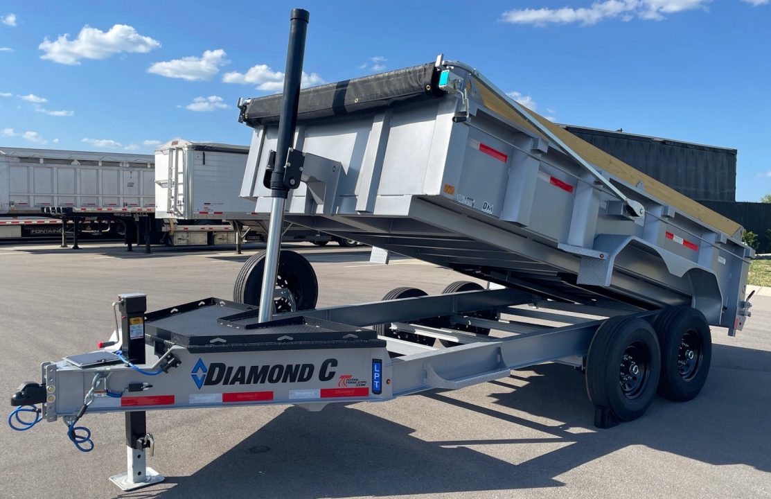 New Diamond C 14' LPT 207 Dump Trailer: Metallic Silver, 14,900 lb (GVWR), Spare