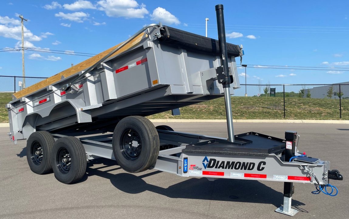 New Diamond C 14' LPT 207 Dump Trailer: Metallic Silver, 14,900 lb (GVWR), Spare