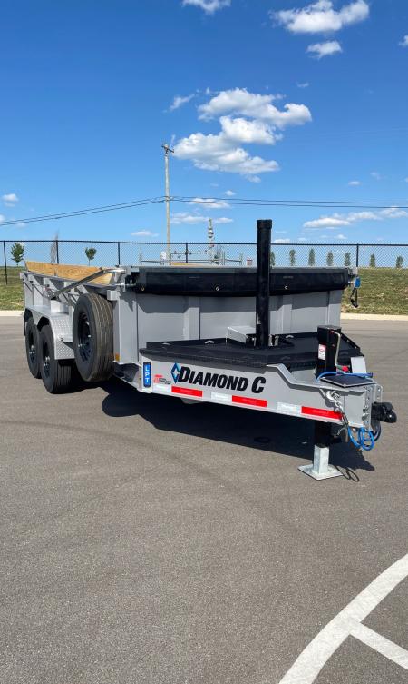 New Diamond C 14' LPT 207 Dump Trailer: Metallic Silver, 14,900 lb (GVWR), Spare