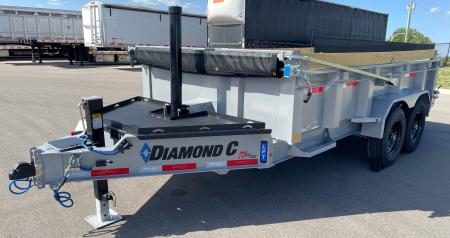 New Diamond C 14' LPT 207 Dump Trailer: Metallic Silver, 14,900 lb (GVWR), Spare