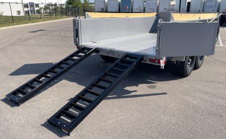 New Diamond C 14' LPT 207 Dump Trailer: Metallic Silver, 14,900 lb (GVWR), Spare