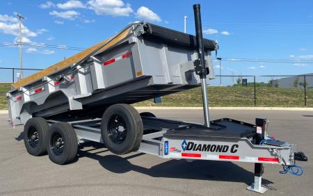 New Diamond C 14' LPT 207 Dump Trailer: Metallic Silver, 14,900 lb (GVWR), Spare