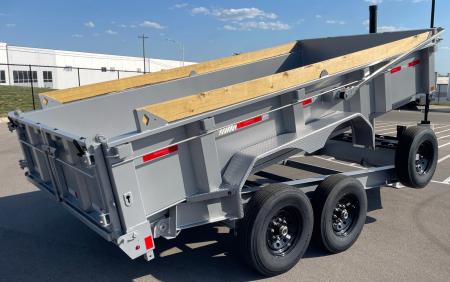 New Diamond C 14' LPT 207 Dump Trailer: Metallic Silver, 14,900 lb (GVWR), Spare
