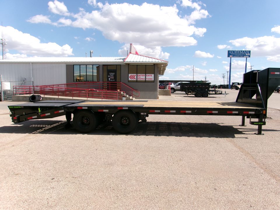 New 2027 Load Trail 102x25 GN Flatbed w/ Max Ramps 24k