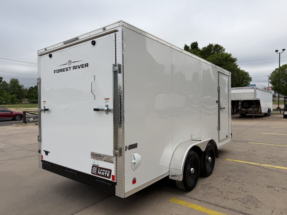 New #097291 2026 FOREST RIVER TA3 7 X 16 TANDEM AXLE 10K ENCLOSED W/ REAR RAMP DOOR