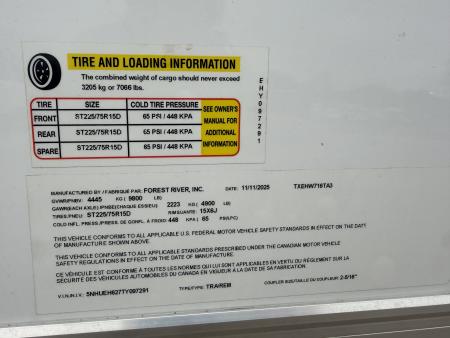 New #097291 2026 FOREST RIVER TA3 7 X 16 TANDEM AXLE 10K ENCLOSED W/ REAR RAMP DOOR
