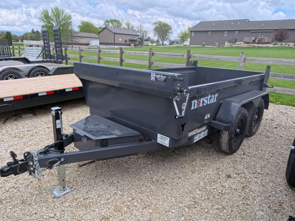 New 2026 Norstar 60 x 10 DCB Gray Dump Trailer with 7K GVWR, Adj. 14K 2 5/16" Coupler, 8 Ply ST205/75 R15 LRD Tires