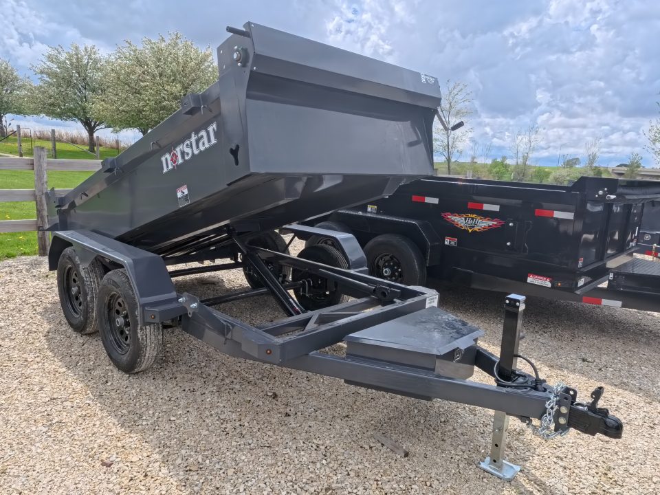 New 2026 Norstar 60 x 10 DCB Gray Dump Trailer with 7K GVWR, Adj. 14K 2 5/16" Coupler, 8 Ply ST205/75 R15 LRD Tires