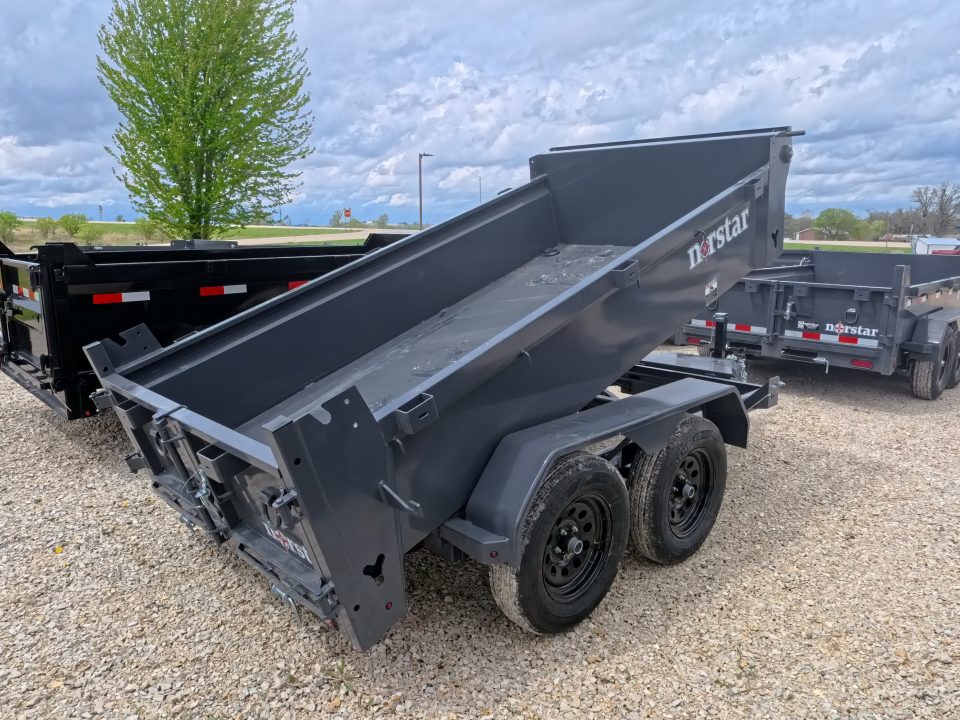 New 2026 Norstar 60 x 10 DCB Gray Dump Trailer with 7K GVWR, Adj. 14K 2 5/16" Coupler, 8 Ply ST205/75 R15 LRD Tires