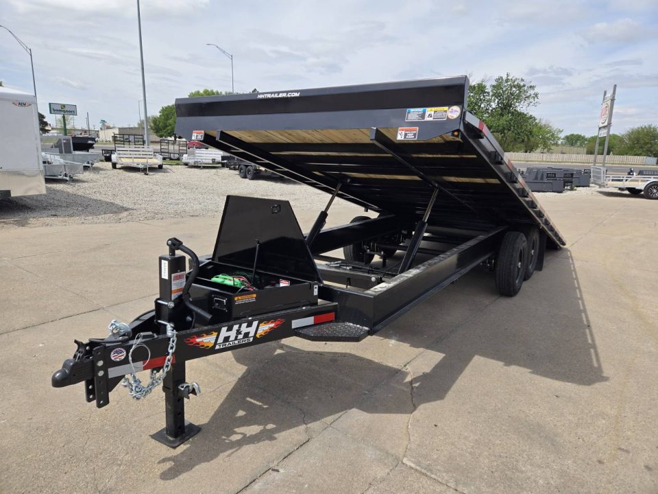 New 2026 H&H Trailers 102x22 Power Tilt Bumper Pull Deckover Trailer 15K Equipment Trailer