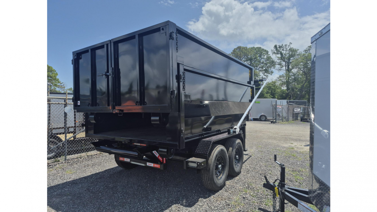 New Gooseneck Roll off 7K w/Electric Brake Axles & a 15K Industrial Winch wtih 14 Ply Tires with 2 12 Yard Roll Off Containers