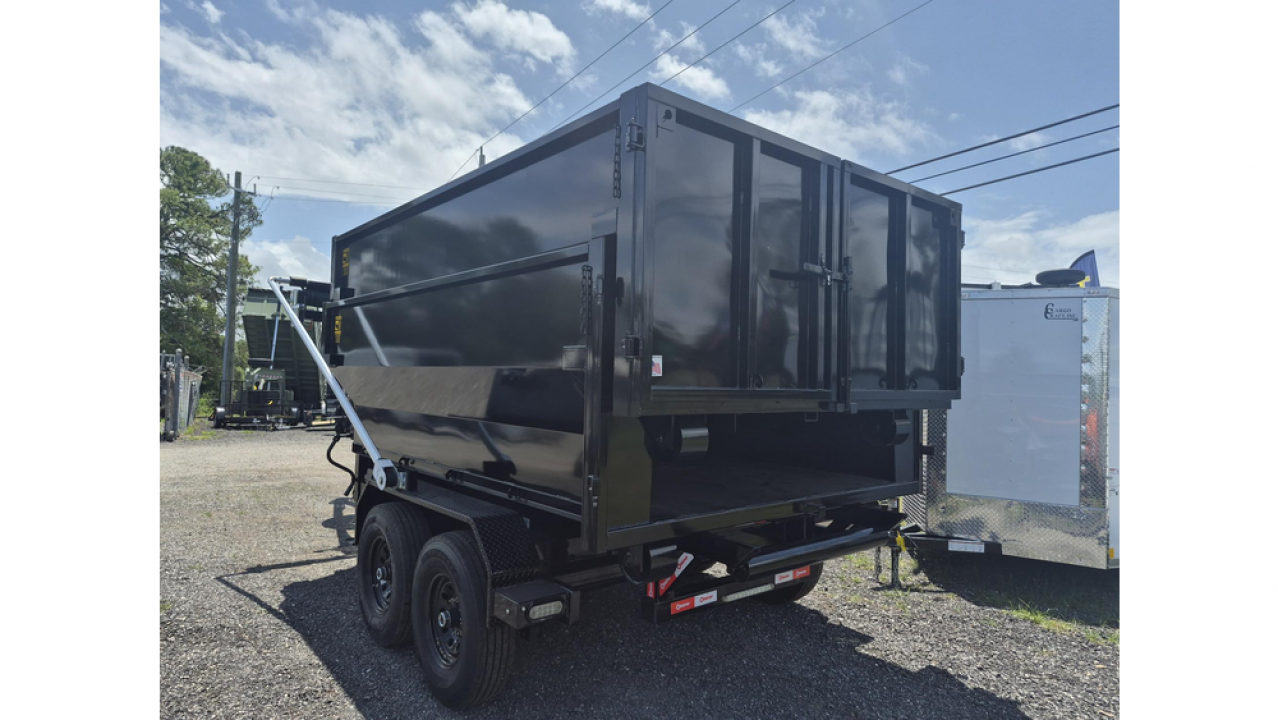 New Gooseneck Roll off 7K w/Electric Brake Axles & a 15K Industrial Winch wtih 14 Ply Tires with 2 12 Yard Roll Off Containers