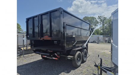 New Gooseneck Roll off 7K w/Electric Brake Axles & a 15K Industrial Winch wtih 14 Ply Tires with 2 12 Yard Roll Off Containers