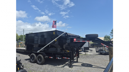 New Gooseneck Roll off 7K w/Electric Brake Axles & a 15K Industrial Winch wtih 14 Ply Tires with 2 12 Yard Roll Off Containers