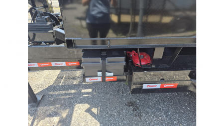 New Gooseneck Roll off 7K w/Electric Brake Axles & a 15K Industrial Winch wtih 14 Ply Tires with 2 12 Yard Roll Off Containers