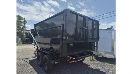 New Gooseneck Roll off 7K w/Electric Brake Axles & a 15K Industrial Winch wtih 14 Ply Tires with 2 12 Yard Roll Off Containers