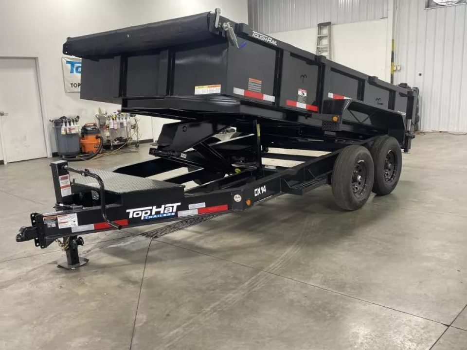 New 2026 Top Hat Trailers 7'x14' DX 14 / 2 FT SIDES/' 7 GAUGE Dump Trailer
