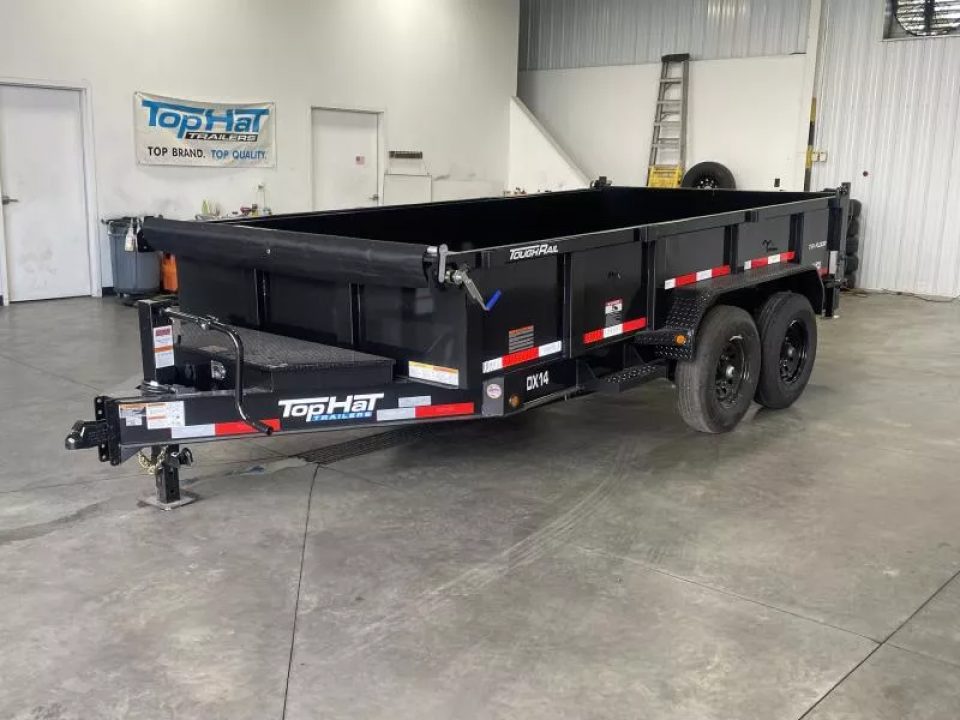 New 2026 Top Hat Trailers 7'x14' DX 14 / 2 FT SIDES/' 7 GAUGE Dump Trailer