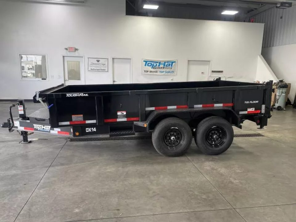 New 2026 Top Hat Trailers 7'x14' DX 14 / 2 FT SIDES/' 7 GAUGE Dump Trailer