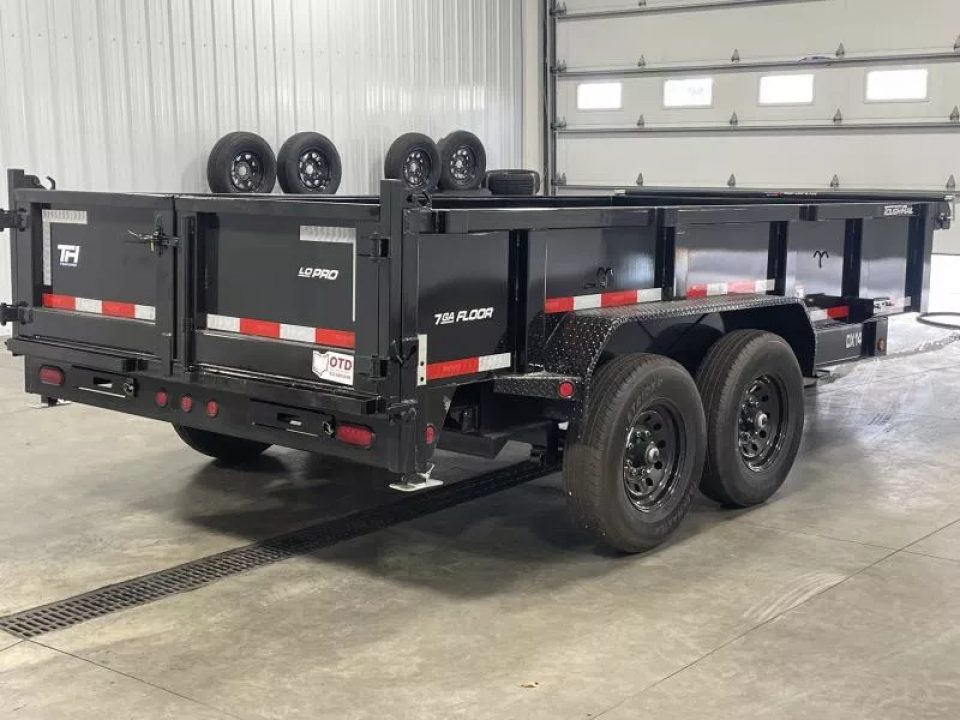 New 2026 Top Hat Trailers 7'x14' DX 14 / 2 FT SIDES/' 7 GAUGE Dump Trailer