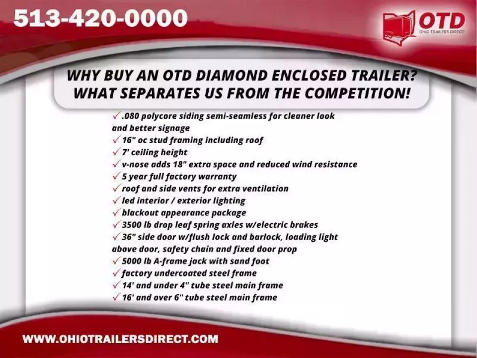 New 2026 Diamond Cargo 6' x 10' SA V-Nose Enclosed Trailer / 5 Year Warranty