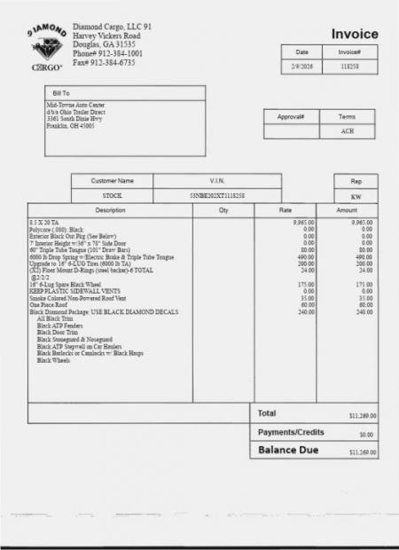 New 2026 Diamond Cargo 8.5' x 20' TA V-Nose Enclosed Trailer / 5 Year Warranty