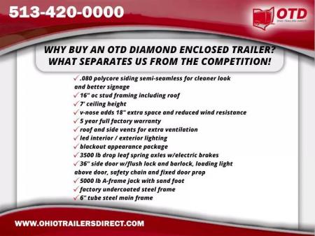 New 2026 Diamond Cargo 8.5' x 20' TA V-Nose Enclosed Trailer / 5 Year Warranty