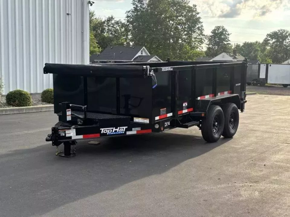 New 2026 Top Hat Trailers 7'x14' DX 14 / 3 FT SIDES/ 7 GUAGE METAL Dump Trailer
