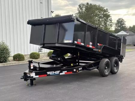 New 2026 Top Hat Trailers 7'x14' DX 14 / 3 FT SIDES/ 7 GUAGE METAL Dump Trailer