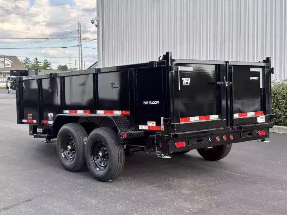 New 2026 Top Hat Trailers 7'x14' DX 14 / 3 FT SIDES/ 7 GUAGE METAL Dump Trailer