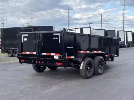 New 2026 Top Hat Trailers 7'x14' DX 14 / 3 FT SIDES/ 7 GUAGE METAL Dump Trailer