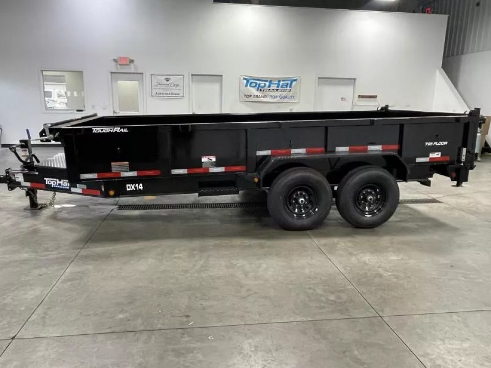 New 2026 Top Hat Trailers 7'x16' DX 14 / 2' SIDES/ 7 GAUGE METAL Dump Trailer