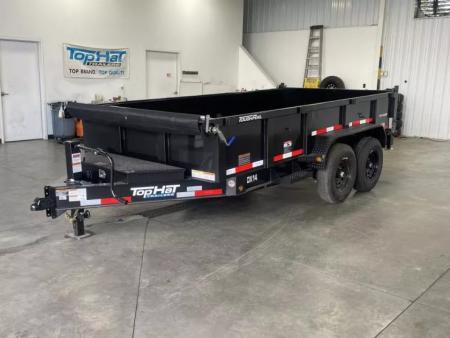 New 2026 Top Hat Trailers 7'x16' DX 14 / 2' SIDES/ 7 GAUGE METAL Dump Trailer